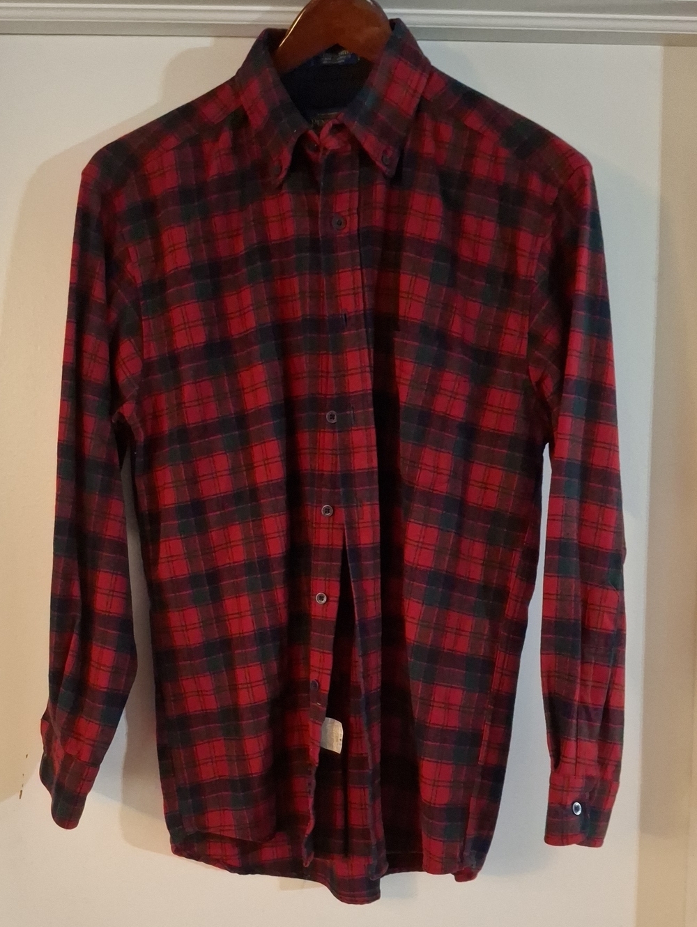 Pendleton Red and Black Plaid Button-Down Shirt